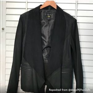 Bernardo black leather and knit jacket size xl